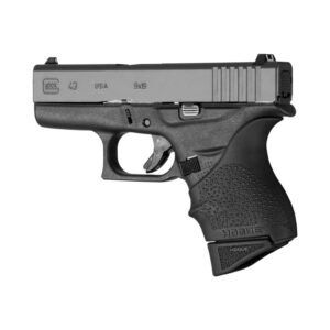 Hogue Overmolded Rubber Grip Extension Base Pad for Glock 43 6-rd Magazines Black
