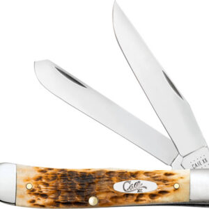 Case Knives Amber Bone Peach - Seed Jig Trapper