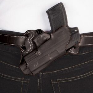 Desantis Small Of Back Holster - Rh Owb Lthr For Glock 17-19 Bl