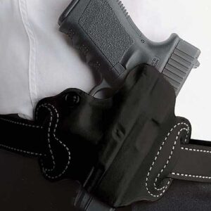 Desantis Mini Slide Holster - Owb Rh Leather S-a Hellcat Blk