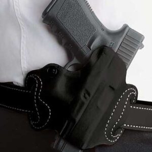 Desantis Mini Slide Holster - Owb Rh Lther M&p Shld 9-40 Blk