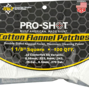 Pro Shot Cleaning Patch Cotton - Flannel .22-.270 1 1-8" 100ct