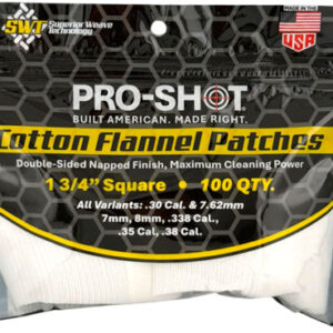 Pro Shot Cleaning Patch Cotton - Flannel .270-.38 1 3-4" 100ct