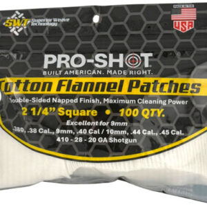 Pro Shot Cleaning Patch Cotton - Flannel .38-.45 2 1-4" 100ct