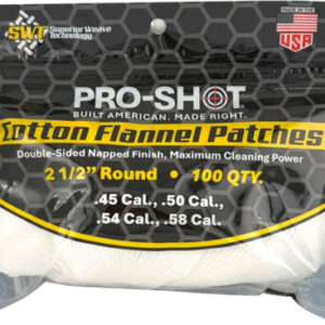 Pro Shot Cleaning Patch Cotton - Flannel .45-.58 2 1-2" 100ct