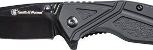 S&w Knife Black Rubber 3" Blk - Oxide Blade W-pocket Clip