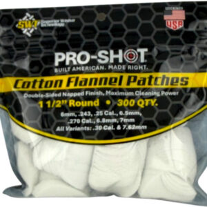 Pro Shot Cleaning Patch Cotton - Flannel 6mm-.30 1 1-2" 300ct