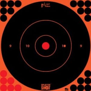 Splatter Shot Target Bullseye - 12" Orange Peel-stick 5ea