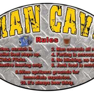 Rivers Edge Sign 12"x17" - "mancave Rules"