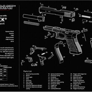 Tekmat Armorers Bench Mat - 11"x17" For Glock G4 Black