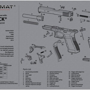 Tekmat Armorers Bench Mat - 11"x17" For Glock G4 Grey