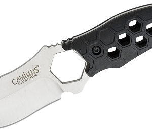 Camillus Comb Fixed Blade - 3.5" Ss Blade Honeycomb Black