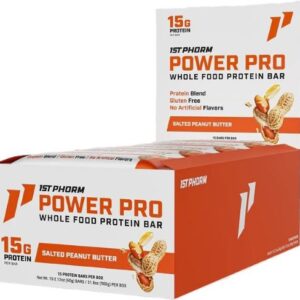 1st Phorm Whole Food Power Pro - Bar Salted Peanut Butter 15brs