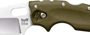 Cold Steel Tuff Lite 2.5" Od - Green Plain Edge Clip Folder