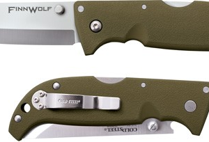 Cold Steel Finn Wolf 3.5" Od - Green Clip Folder W-tri-ad Lck