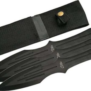 Szco Rite Edge 9.75" Throwing - Knife Black 3pc Set W-sheath