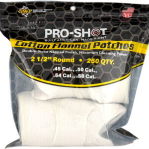 Pro Shot Cleaning Patch Cotton - Flannel .45-.58 2 1-2" 250ct