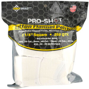 Pro Shot Cleaning Patch Cotton - Flannel .38-.45 2 1-4" 250ct