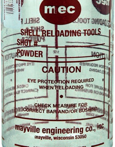 Mec Bottle & Cap Clear Small - For Shot Or Powder