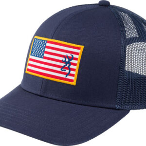 Browning Cap Glory Mesh Snap - Back Amer Flag Patch Blue Osfm