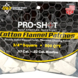Pro Shot Cleaning Patch Cotton - Flannel .17-.22 3-4" 500ct