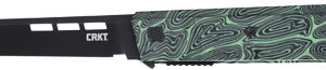 Crkt Zephyr 3.22" Plain Edge - Green-white G10 Liner Lock