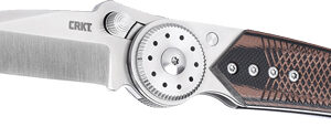 Crkt Walker 2.93" Plain Edge - Folder Ss-wood Blade Btn Lock