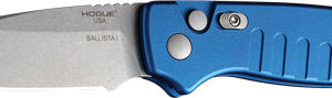Hogue Ballista-i Button Auto - Drop Point Blade Tmbld Blu 3.5