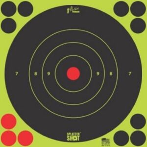 Splatter Shot Target Bullseye - 6" Green Peel-stick 12ea