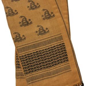 Red Rock Shemagh Head Wrap - Don't Tread On Me Coyote-black