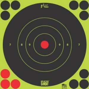 Splatter Shot Target Bullseye - 8" Green Peel-stick 6ea