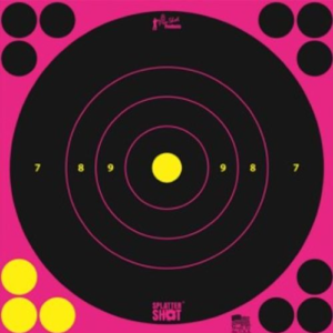 Splatter Shot Target Bullseye - 8" Pink Peel-stick 6ea