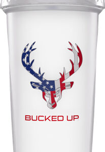 Bucked Up Shaker 28oz White & - Usa Flag Logo Bpa Free