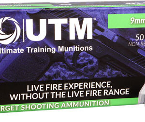 Utm 9mm Target Ammunition - 50rd 20bx-cs Training Rounds