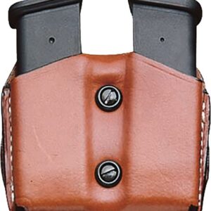 Desantis Double Mag Pouch Owb - Leather Single Stack 10-45 Tan