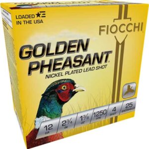 Fiocchi Golden Pheasant 12ga - 2.75" 1-3-8oz #4 25rd 10bx-cs
