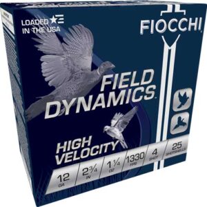 Fiocchi 12ga 2.75" 1-1-4oz #4 - 1330fps 25rd 10bx-cs