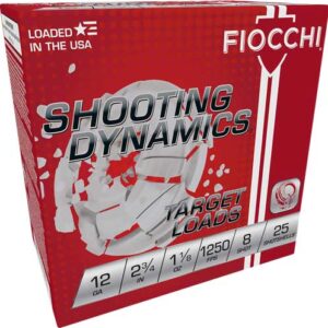 Fiocchi 12ga 2.75" 1-1-8oz #8 - 1250fps 250rd Case Lot
