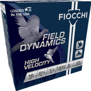 Fiocchi 16ga 2.75" 1-1-8oz #6 - 1300fps 25rd 10bx-cs