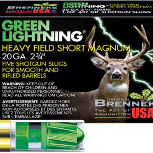 Brenneke Usa Green Lightning - 20ga 2.75" 1oz Slug 5rd 50bx-c