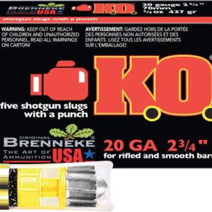 Brenneke Usa Ko 20ga 2.75" - 3-4oz Slug 5rd 50bx-cs