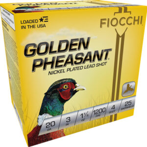 Fiocchi Golden Pheasant 20ga - 3" 1-1-4oz #4 25rd 10bx-cs
