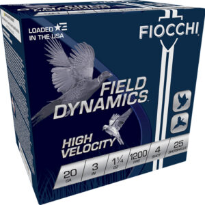 Fiocchi 20ga 3" 1-1-4oz #4 - 1200fps 25rd 10bx-cs