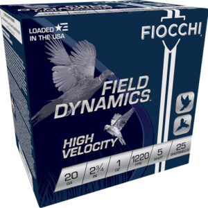Fiocchi 20ga 2.75" 1oz #5 - 1220fps 25rd 10bx-cs