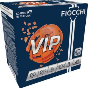 Fiocchi Vip 20ga 2.75" 7-8oz - #8 1200fps 250rd Case Lot