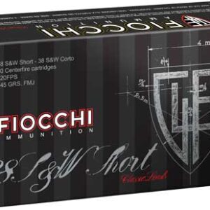 Fiocchi 38 S&w Short 145gr Fmj - 50rd 20bx-cs