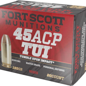 Fort Scott 45acp 180gr Tui - Solid Copper 20rd 25bx-cs