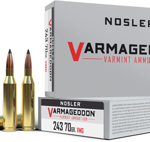 Nosler Varmageddon 243 Win - 70gr Fbt 20rd 10bx-cs