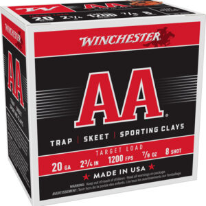 Winchester Aa 20ga 2.75" 7-8oz - #8 1200fps 250rd Case Lot