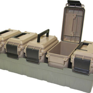 Mtm 5-can Ammo Crate Mini W-5 - Ac15 Mini Ammo Cans Grn-dk Ert